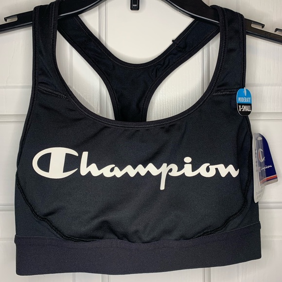 Black Champion Sports Bra Moderate Support Women’s XS The Absolute Workout New - Picture 1 of 3